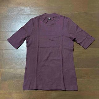 ユニクロ(UNIQLO)の【ほぼ未使用】ユニクロ❗️レディース　トップス　Tシャツ　半袖　綿100％　M(Tシャツ(半袖/袖なし))