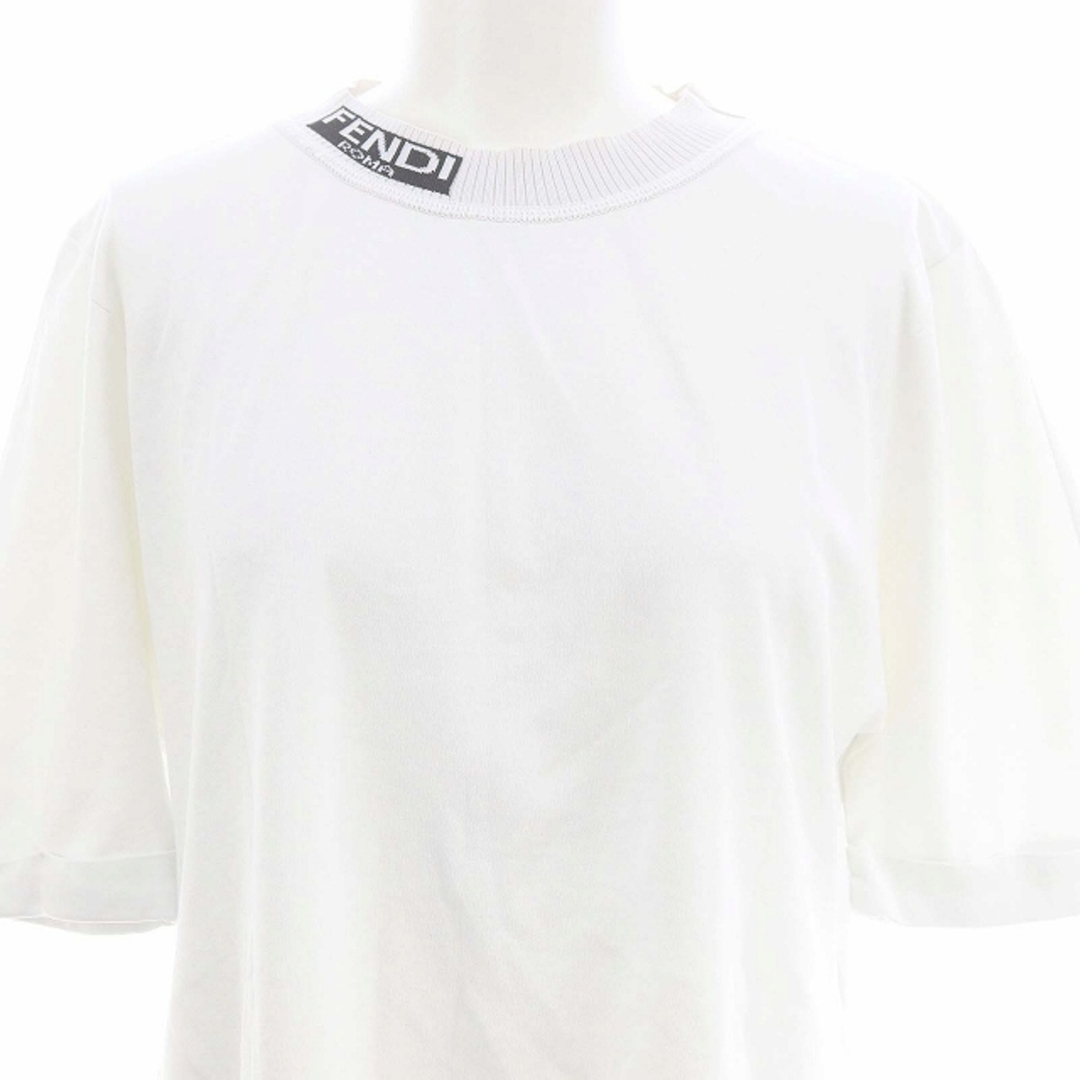 FENDI(フェンディ)のフェンディ ロゴネックTシャツ カットソー 半袖 40 FS6908 A1EE レディースのトップス(Tシャツ(半袖/袖なし))の商品写真