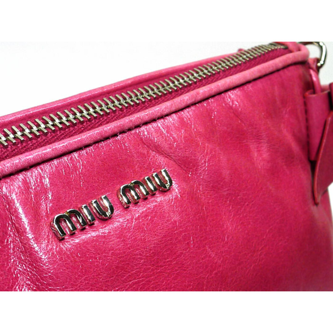 MIU MIU - miu miu サイドリボン ミニ ショルダーバッグ レザー MIU MIU - miu miu サイドリボン ミニ ショルダーバッグ レザー