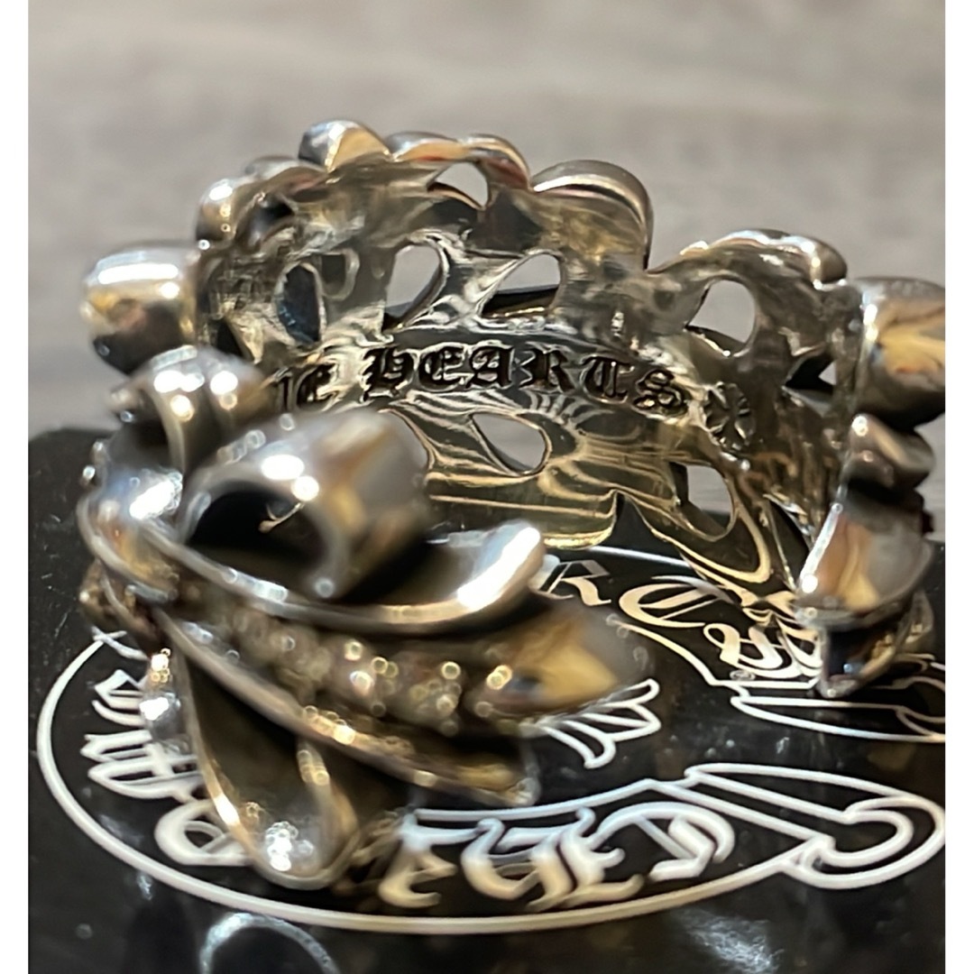 クロムハーツ好きに　シルバー925 ダブルフローラルクロスリング　パヴェダイヤ メンズのアクセサリー(リング(指輪))の商品写真
