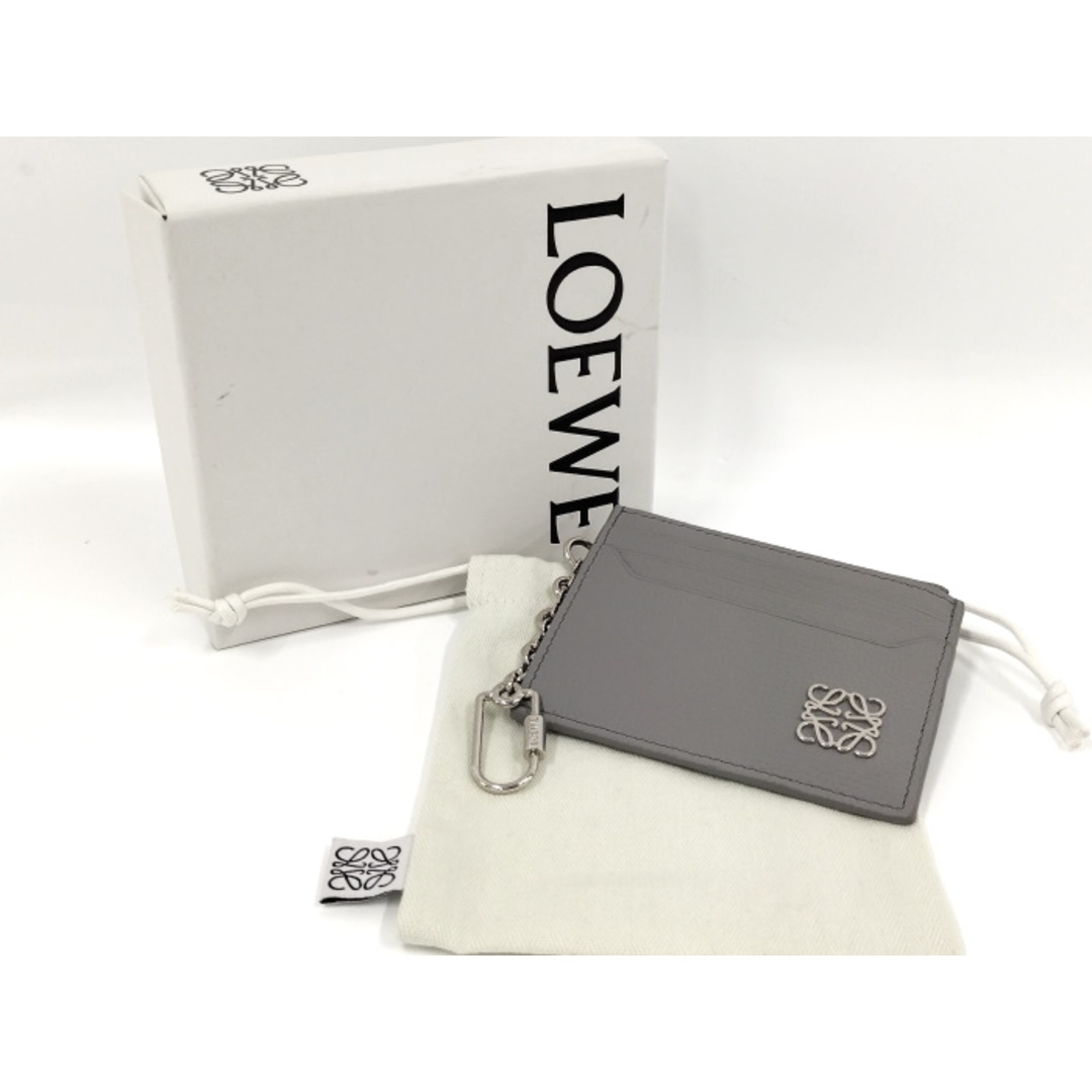 LOEWE - LOEWE アナグラム カードケース レザー グレー LOEWE - LOEWE アナグラム カードケース レザー グレー