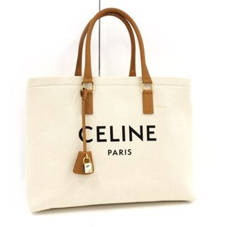 セリーヌ(celine)のCELINE ホリゾンタル カバ トートバッグ キャンバス ホワイト(トートバッグ)