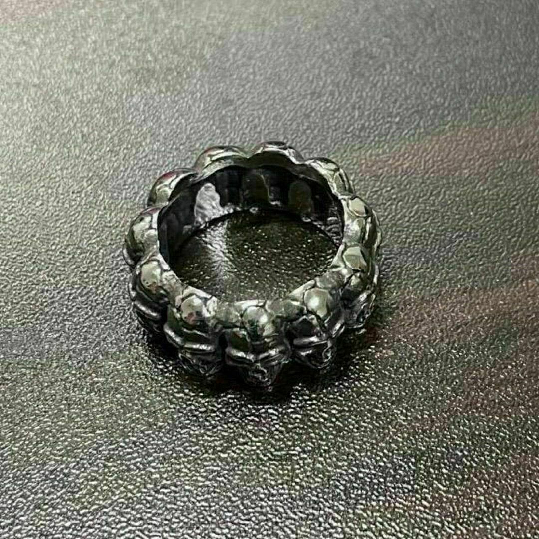 【A051】リング　メンズ　指輪　シルバー　骸骨　スカル　髑髏　20号 メンズのアクセサリー(リング(指輪))の商品写真
