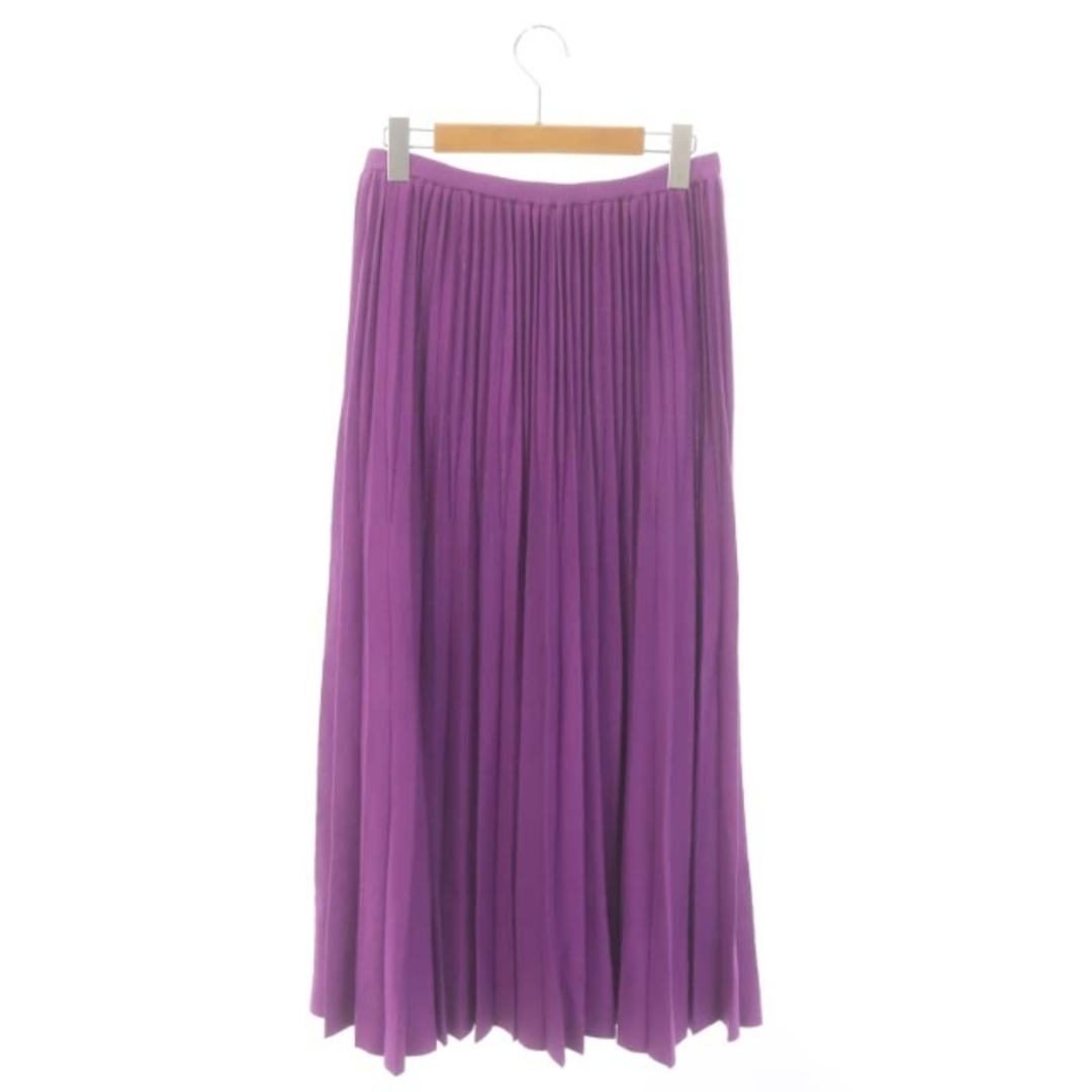 Drawer(ドゥロワー)のドゥロワー Drawer 18G プリーツニットスカート ロング マキシ丈 紫 レディースのスカート(ロングスカート)の商品写真