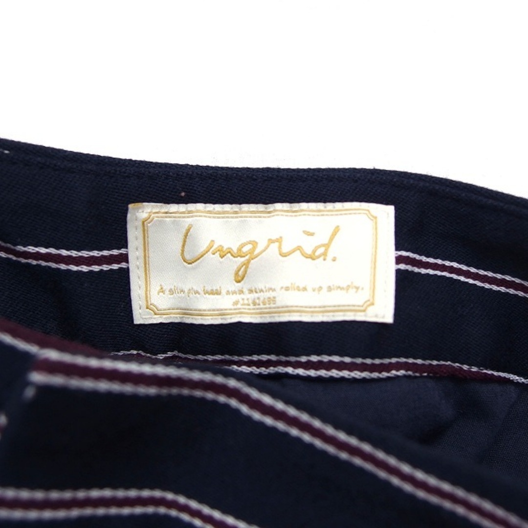 Ungrid(アングリッド)のアングリッド パンツ テーパード タック ストライプ ジップフライ S ブラック レディースのパンツ(その他)の商品写真