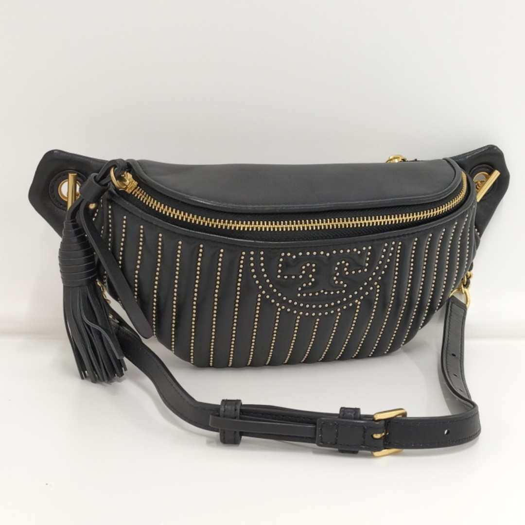 Tory Burch(トリーバーチ)のTORY BURCH ボディバッグ ウエストバッグ フリンジ レザー ブラック レディースのバッグ(ボディバッグ/ウエストポーチ)の商品写真