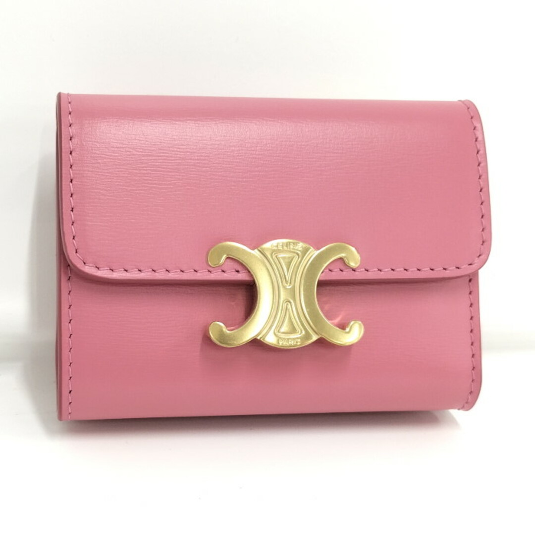 CELINE - CELINE 3つ折り 財布 トリオンフ 小銭入れ付き レザー CELINE - CELINE 3つ折り 財布 トリオンフ 小銭入れ付き レザー
