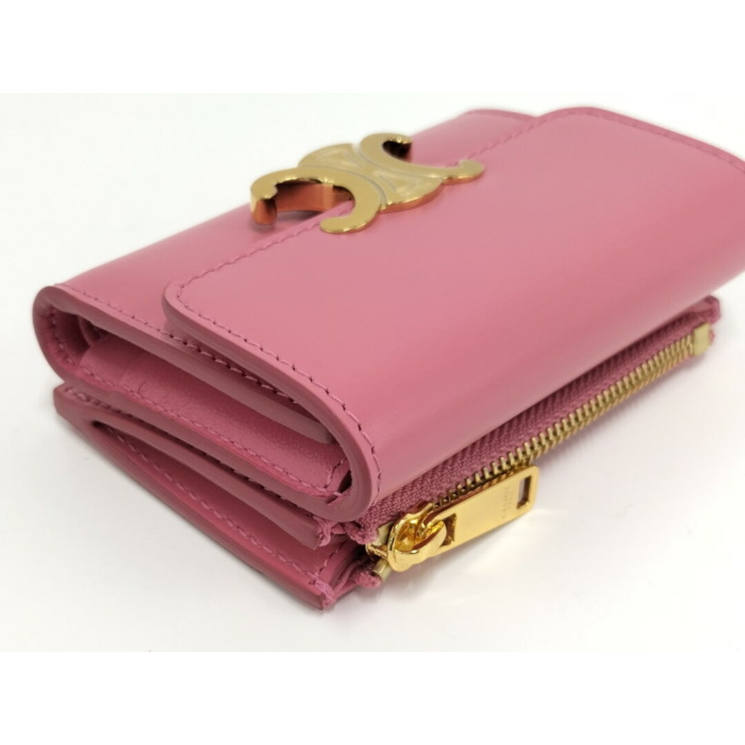 CELINE - CELINE 3つ折り 財布 トリオンフ 小銭入れ付き レザー CELINE - CELINE 3つ折り 財布 トリオンフ 小銭入れ付き レザー