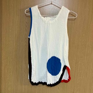 ツモリチサト(TSUMORI CHISATO)の最終　ツモリチサト　楊柳タンクトップ　羽デザイン　未着用(タンクトップ)