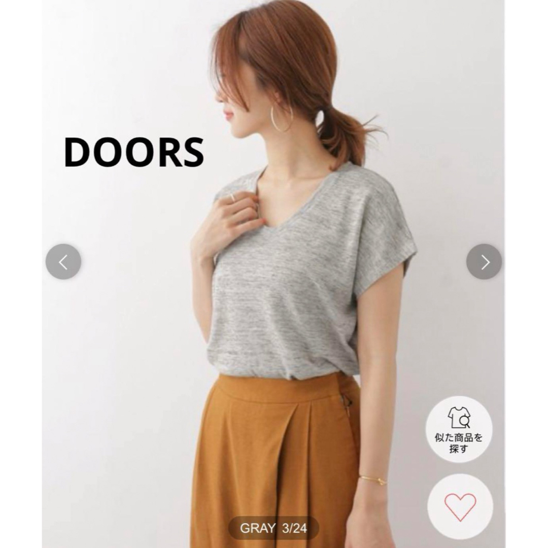 URBAN RESEARCH DOORS(アーバンリサーチドアーズ)のアーバンリサーチドアーズ　DOORS リネンコットンTシャツ レディースのトップス(カットソー(半袖/袖なし))の商品写真