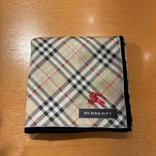 バーバリー(BURBERRY)のバーバリーハンカチノバチェックグレー×ベージュ(ハンカチ)