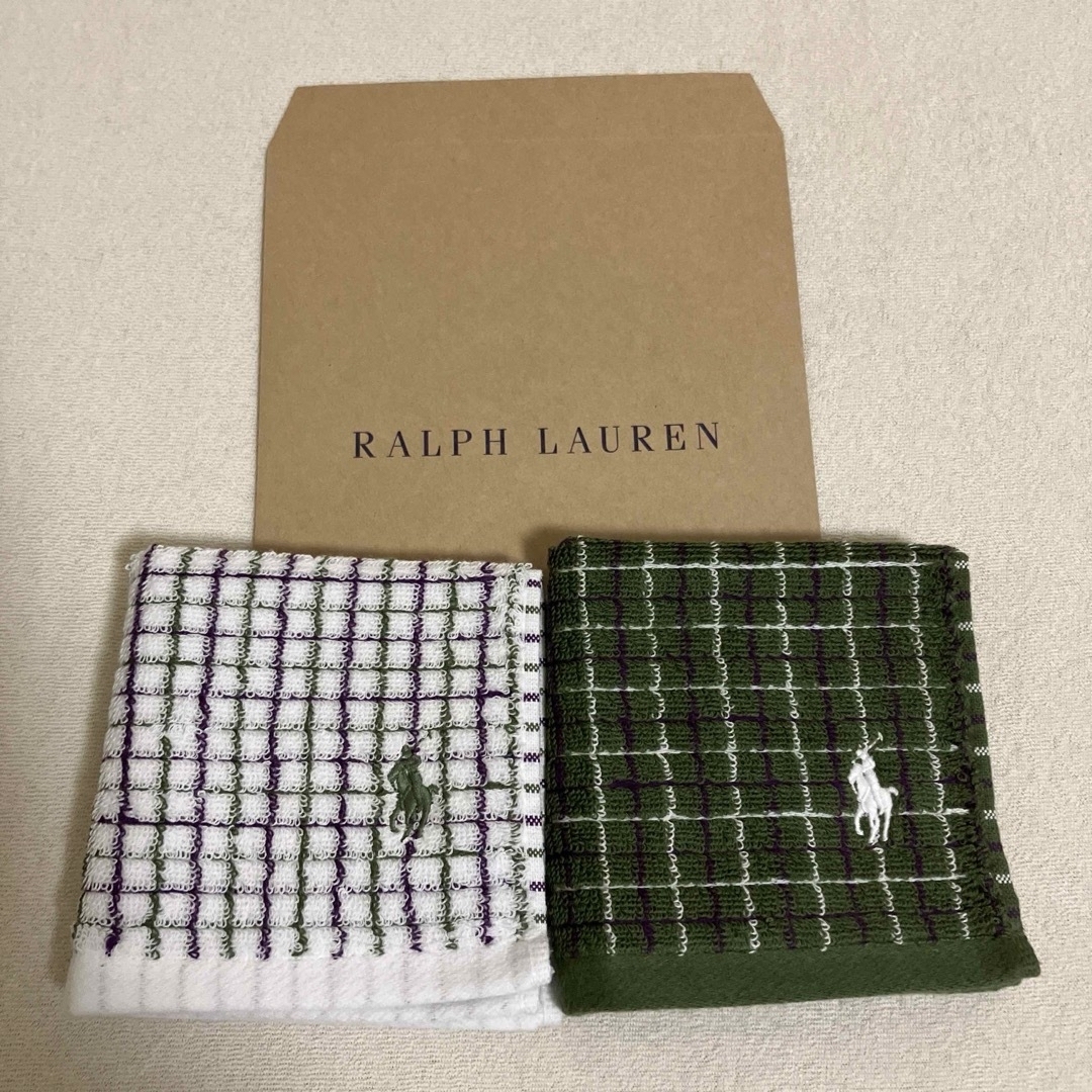 Ralph Lauren(ラルフローレン)のラルフローレン☆タオルハンカチ 2枚セット　袋なし メンズのファッション小物(ハンカチ/ポケットチーフ)の商品写真