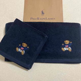 ラルフローレン(Ralph Lauren)のラルフローレン☆ポロベア　ウォッシュ&フェイスタオル2枚セット　ネイビー(タオル/バス用品)