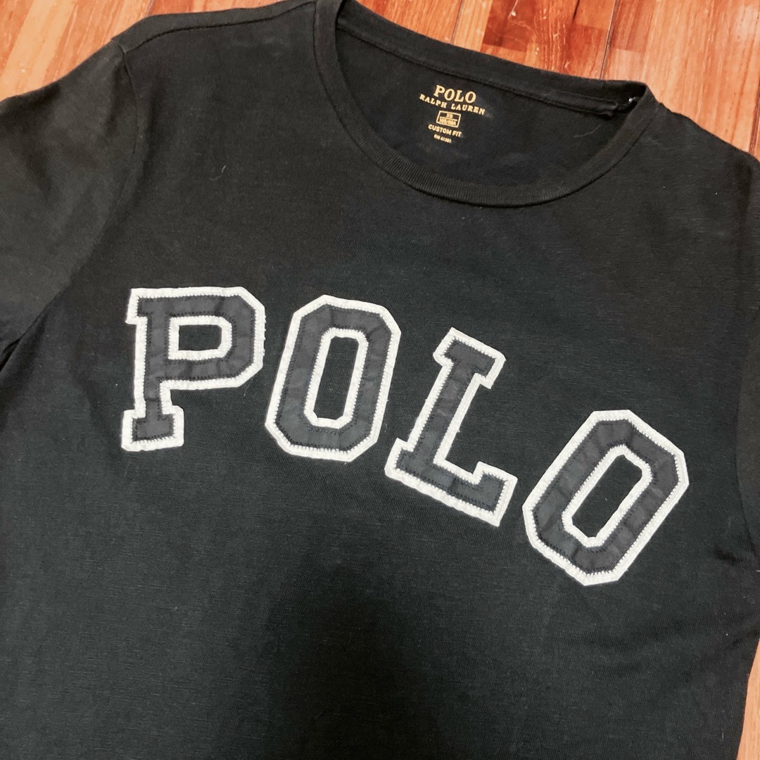 POLO RALPH LAUREN(ポロラルフローレン)の美品　ラルフローレン　ポロロゴT ブラック　 レディースのトップス(Tシャツ(半袖/袖なし))の商品写真