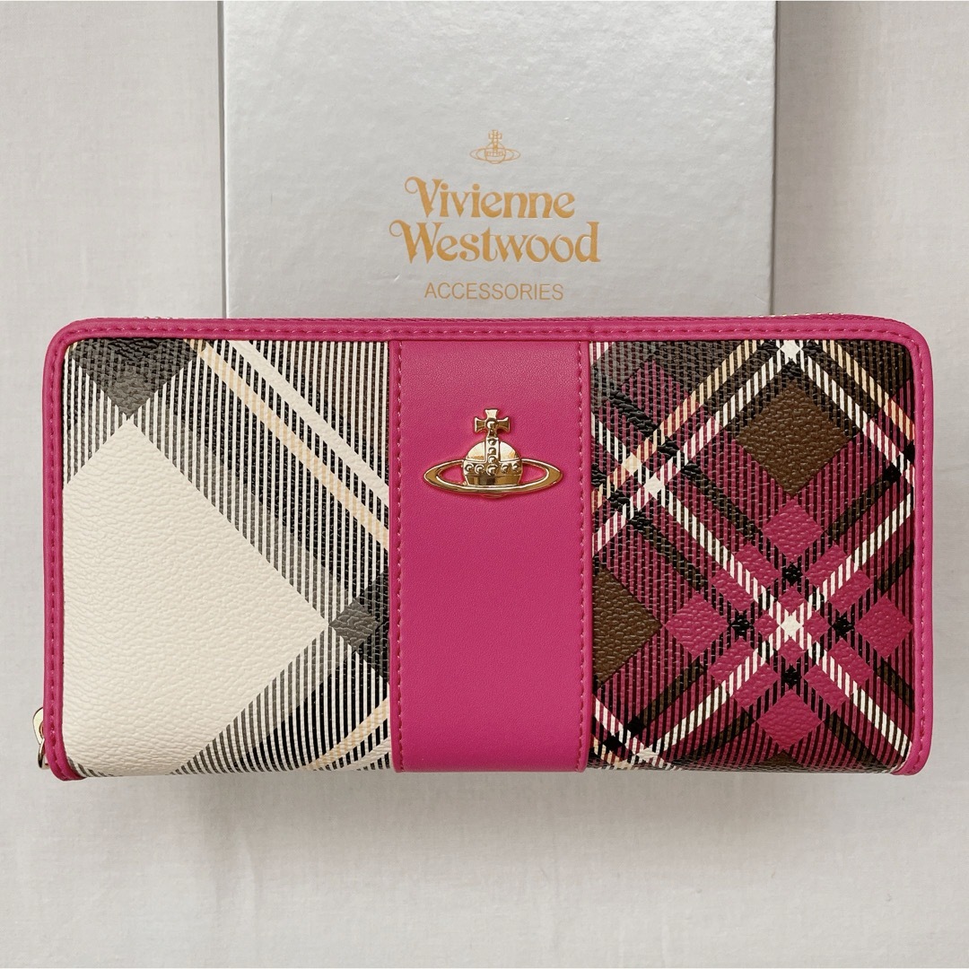 Vivienne Westwood(ヴィヴィアンウエストウッド)のVivienne Westwood 長財布 55VV356 ピンク ピーチ レディースのファッション小物(財布)の商品写真