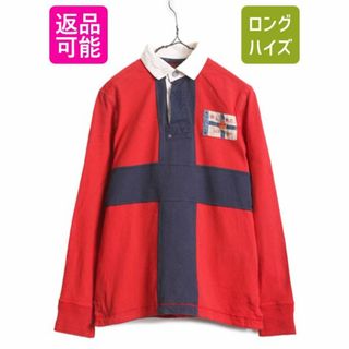 ラルフローレン(Ralph Lauren)のポロ ラルフローレン 長袖 ラガーシャツ メンズ S / 古着 POLO 長袖シャツ ラグビー ヘビーウェイト ユニオンジャック パネル イングランド(シャツ)