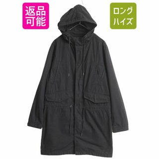 GAP モッズ パーカー タイプ ロング コート メンズ S 古着 ギャップ ジャケット フード フルジップ ミリタリー ブルゾン ブラック コットン(モッズコート)