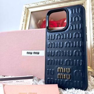 ミュウミュウ(miumiu)のGカード付き✨miumiu   iPhone13 Pro スマホケース 濃紺(iPhoneケース)