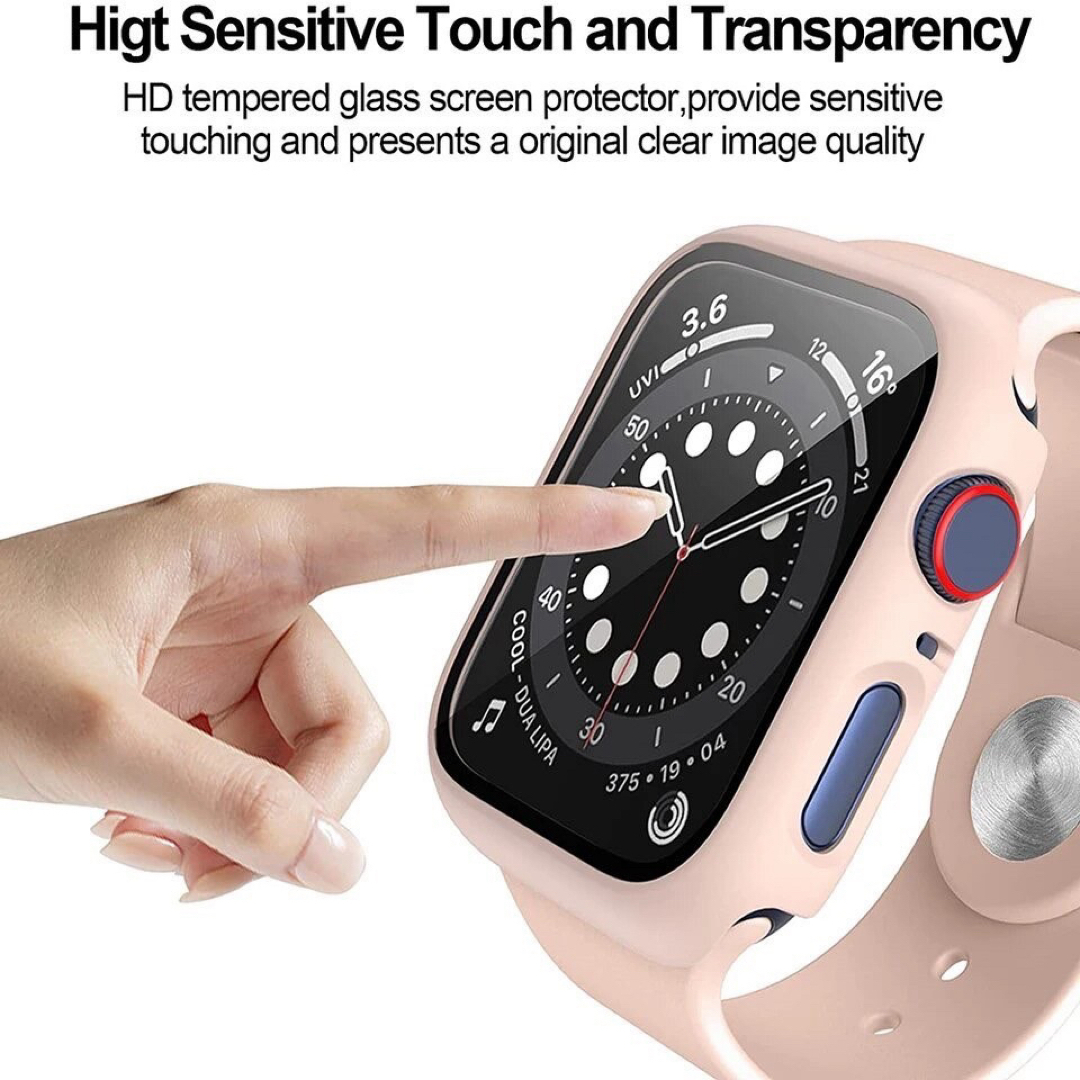 Apple watch 表面カバー クリア シルバー ブラック 44mm セット スマホ/家電/カメラのスマホアクセサリー(モバイルケース/カバー)の商品写真