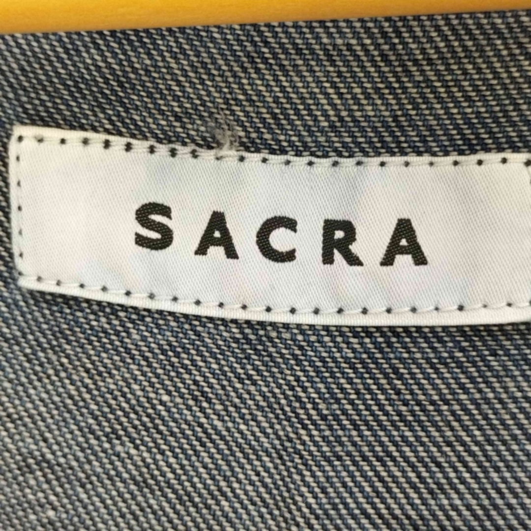 SACRA(サクラ)のSACRA(サクラ) コットンリネンデニム スキッパーカラーワンピース デニム レディースのワンピース(その他)の商品写真