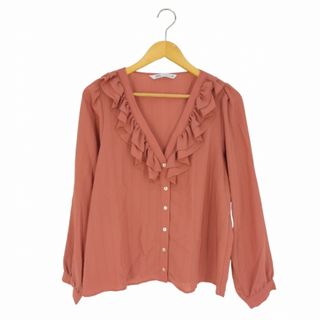 ザラ(ZARA)のZARA(ザラ) ポリレーヨン Vネックフリルブラウス レディース トップス(シャツ/ブラウス(長袖/七分))