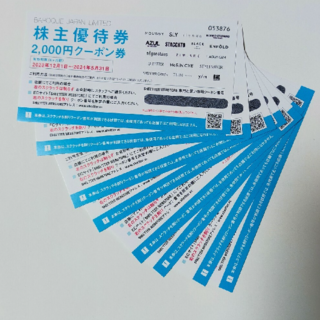 【20,000円分】バロックジャパンリミテッド 株主優待券　10枚(ショッピング)