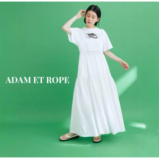 アダムエロぺ(Adam et Rope')のアダムエロペ　ADAM ET ROPE　サッカーキャミワンピース　ノースリーブ(ロングワンピース/マキシワンピース)