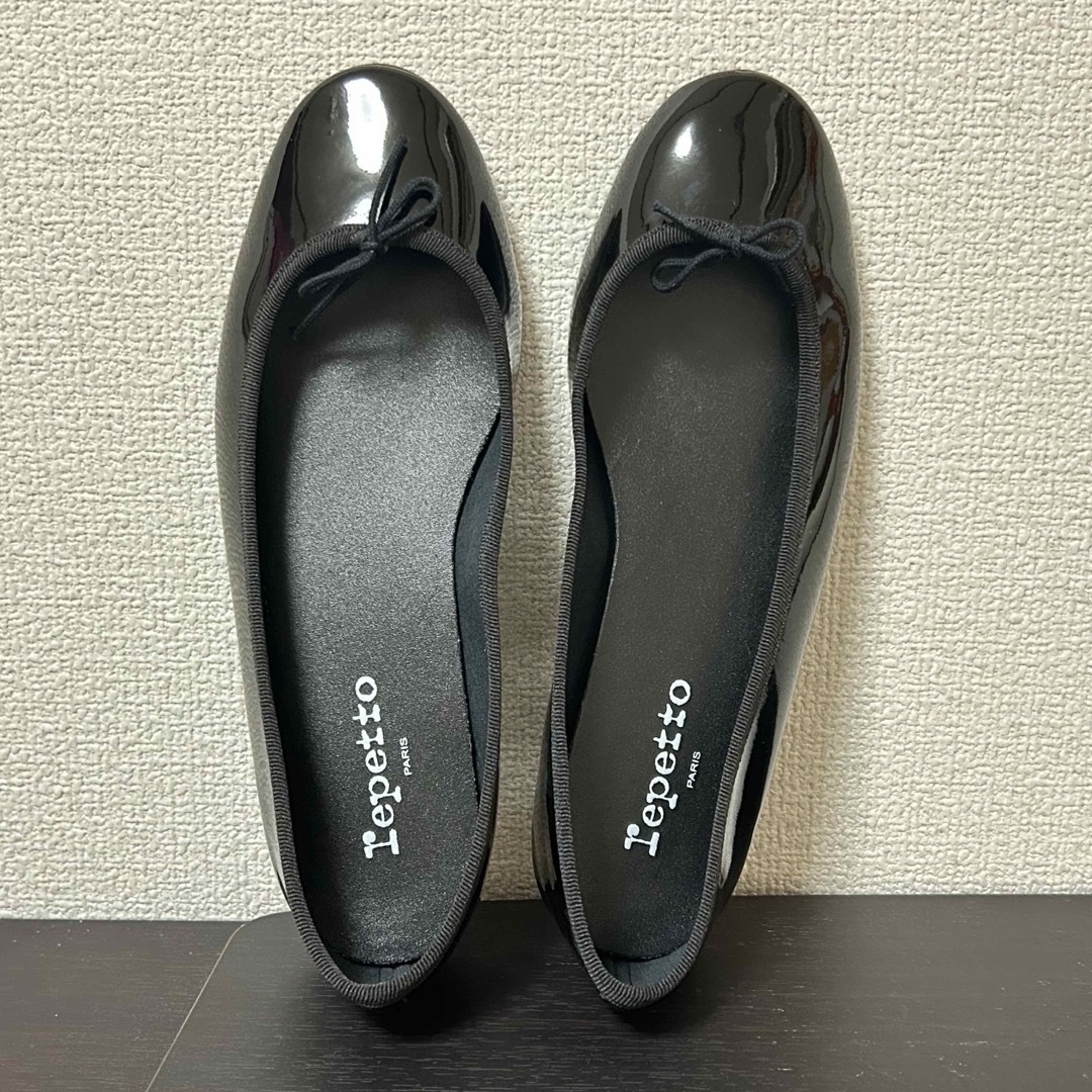 repetto(レペット)の【美品】レペット　バレーシューズ&エナメル用ローション　サンドリオン　ブラック レディースの靴/シューズ(バレエシューズ)の商品写真