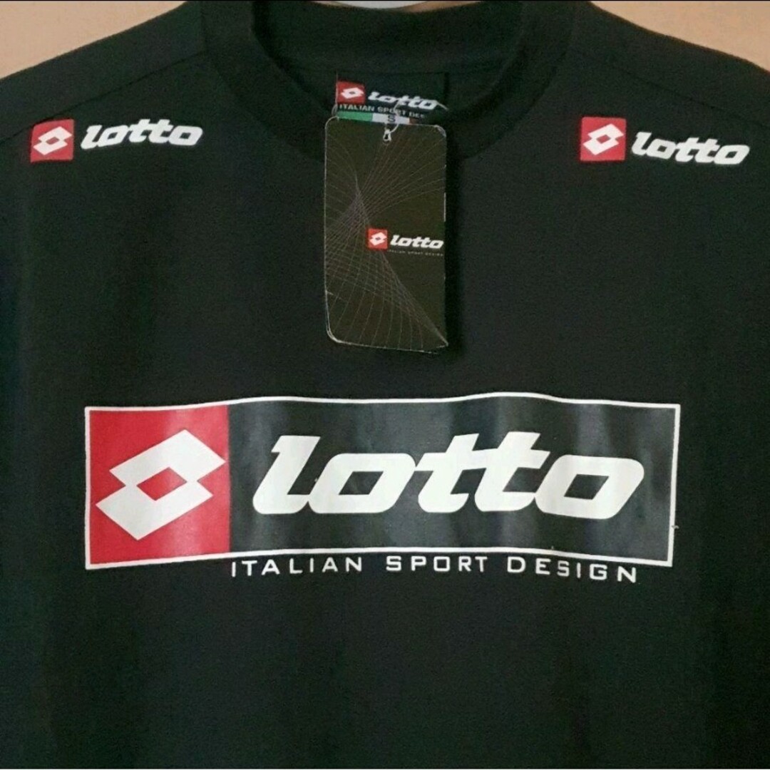 lotto(ロット)のロット lotto コットンＴシャツ Ｓ ブラック 新品 未使用 紙タグ付き スポーツ/アウトドアのサッカー/フットサル(ウェア)の商品写真