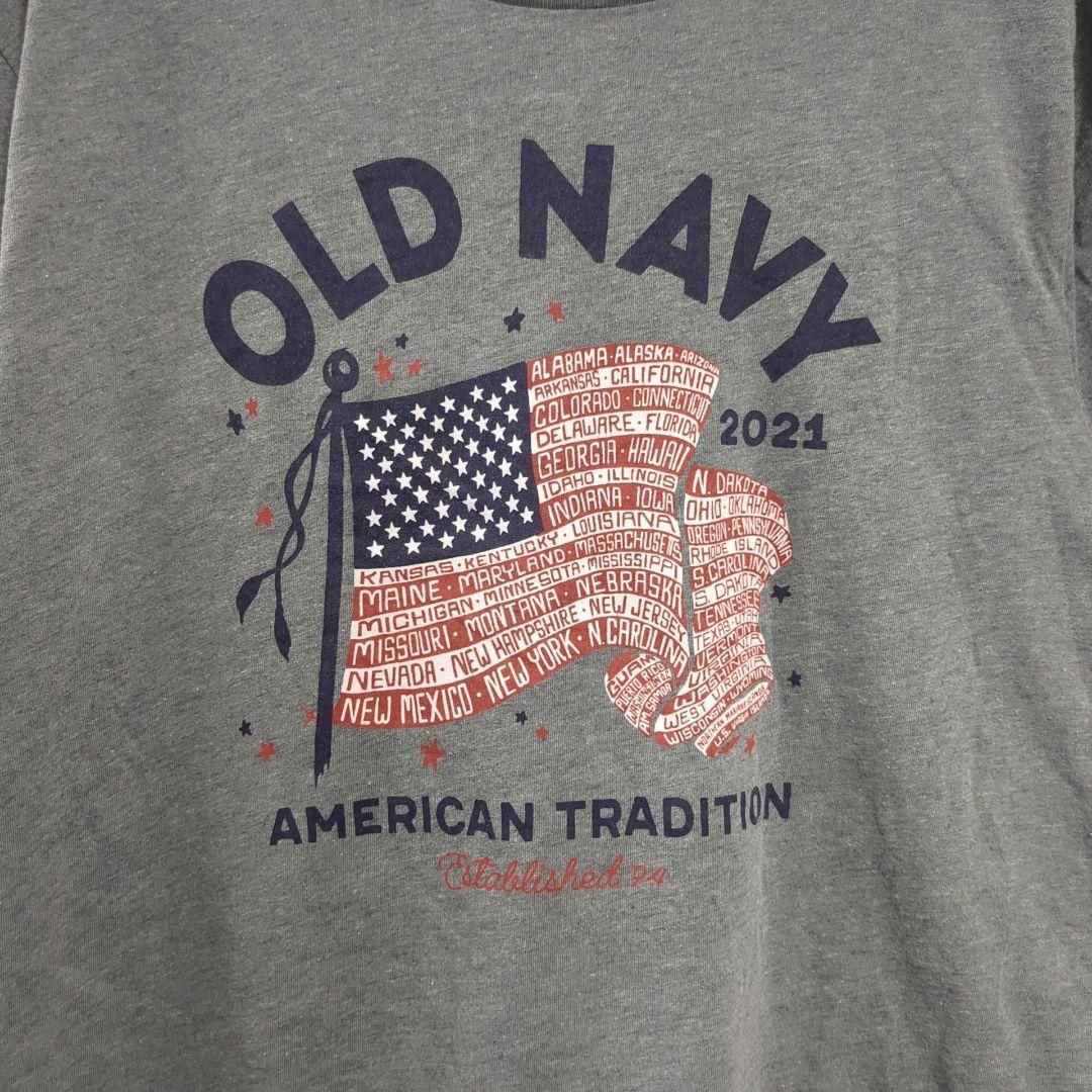 Old Navy(オールドネイビー)のOLD NAVY　アメリカ国旗ロゴプリントTシャツ　アメリカ古着　メンズS 9 メンズのトップス(Tシャツ/カットソー(半袖/袖なし))の商品写真