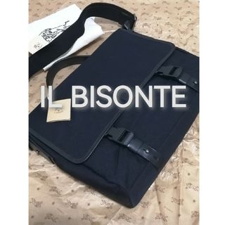 IL BISONTE - ★新品・メンズ★【 IL BISONTE】ショルダーバッグ　キャンバス素材　黒