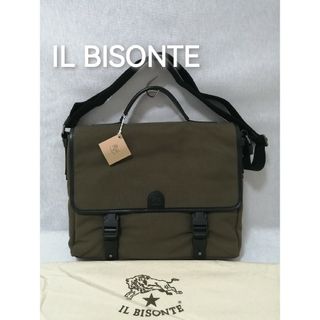 イルビゾンテ(IL BISONTE)の★新品・メンズ★【 IL BISONTE】ショルダーバッグ　ビジネス　A4　緑(ショルダーバッグ)