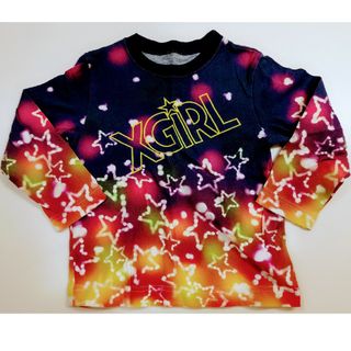 エックスガールステージス(X-girl Stages)の美品【xgirl-firstStage】100size　星柄ロンT(Tシャツ/カットソー)