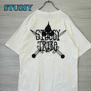 ステューシー(STUSSY)の【希少デザイン】ステューシー　Tシャツ　Lサイズ　両面デザイン　バックプリント(Tシャツ/カットソー(半袖/袖なし))