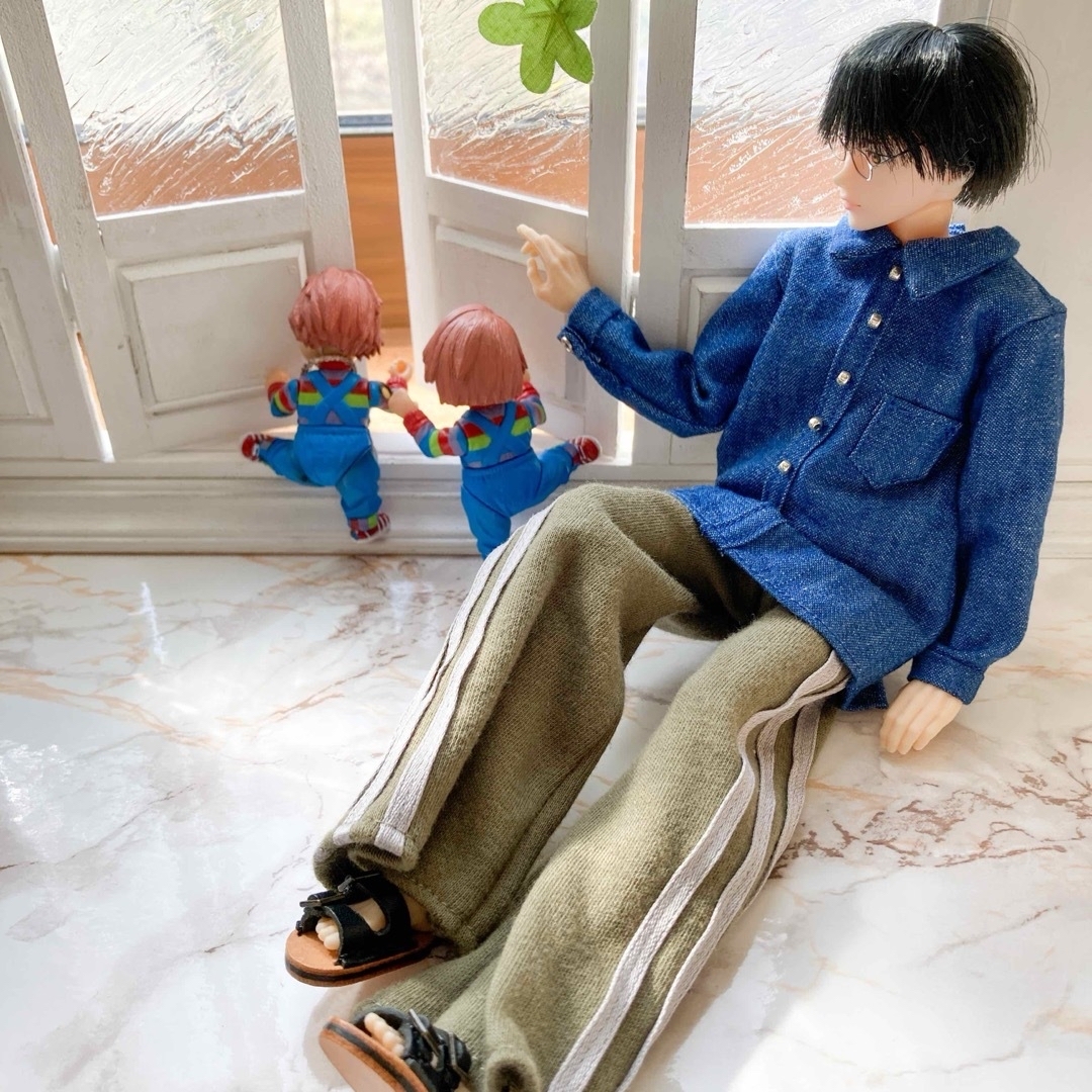 六分の一男子図鑑　デニムシャツ ハンドメイドのぬいぐるみ/人形(その他)の商品写真