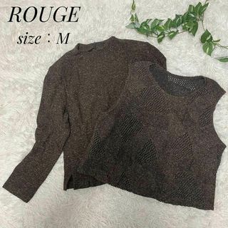 ROUGE ルージュ　レディース　長袖　カットソー＋タンクトップ　2点セット(カットソー(長袖/七分))