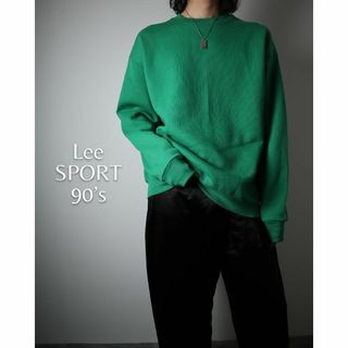 リー(Lee)の90s Lee SPORT ヘビーウェイト 無地 スウェット 緑 USA製 L(スウェット)