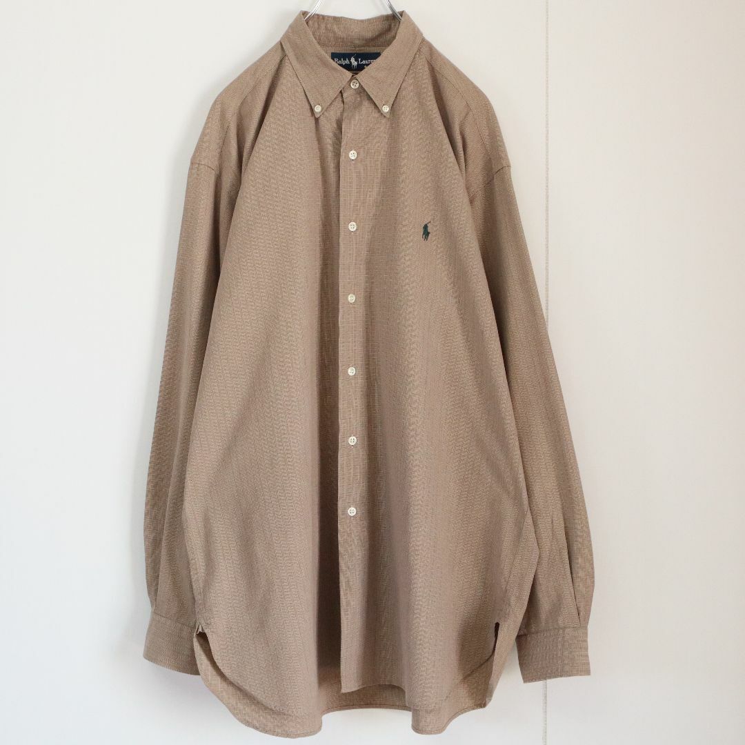 Ralph Lauren(ラルフローレン)の【90s】ラルフローレン／チェックシャツ　MCMEEL　茶色　グレンチェック メンズのトップス(シャツ)の商品写真