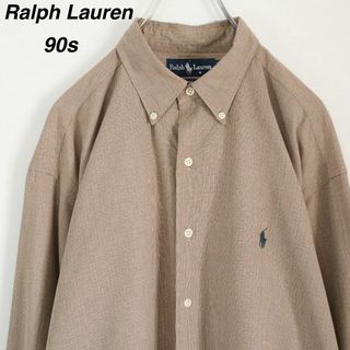 ラルフローレン(Ralph Lauren)の【90s】ラルフローレン／チェックシャツ　MCMEEL　茶色　グレンチェック(シャツ)