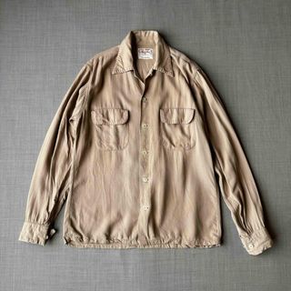 50s 60s Manhatan Vintage Rayon Shirt S(シャツ)