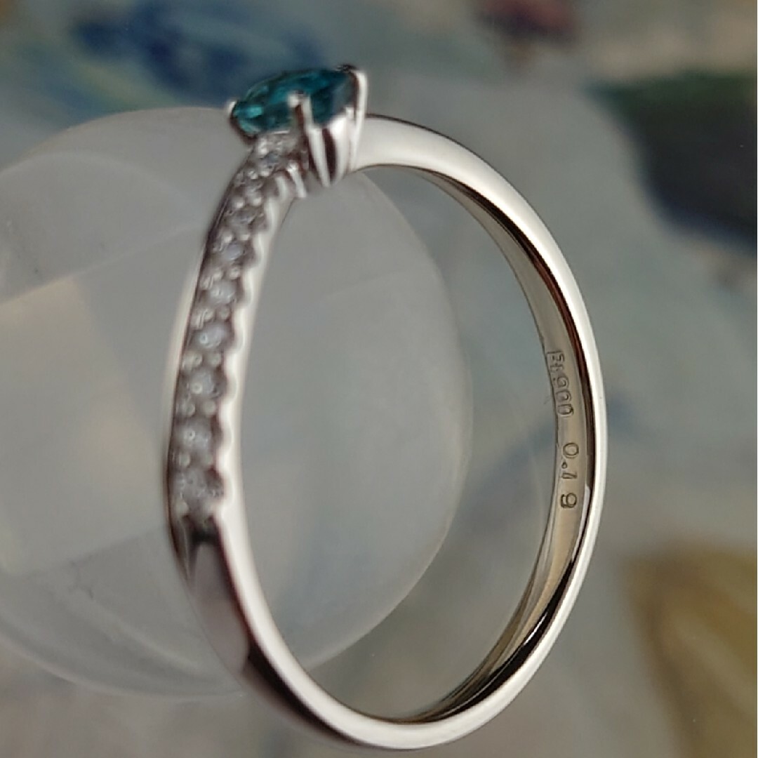 専用   Ptブラジル産パライバトルマリン ダイヤモンドリング プラチナ ダイヤ レディースのアクセサリー(リング(指輪))の商品写真
