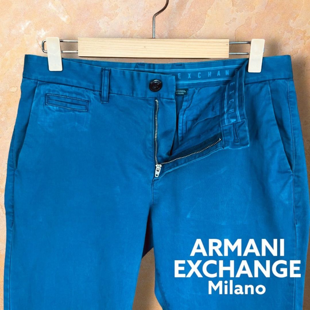 ARMANI EXCHANGE(アルマーニエクスチェンジ)の【アルマーニエクスチェンジ】AX チノパン コットンパンツ L コバルトブルー メンズのパンツ(チノパン)の商品写真