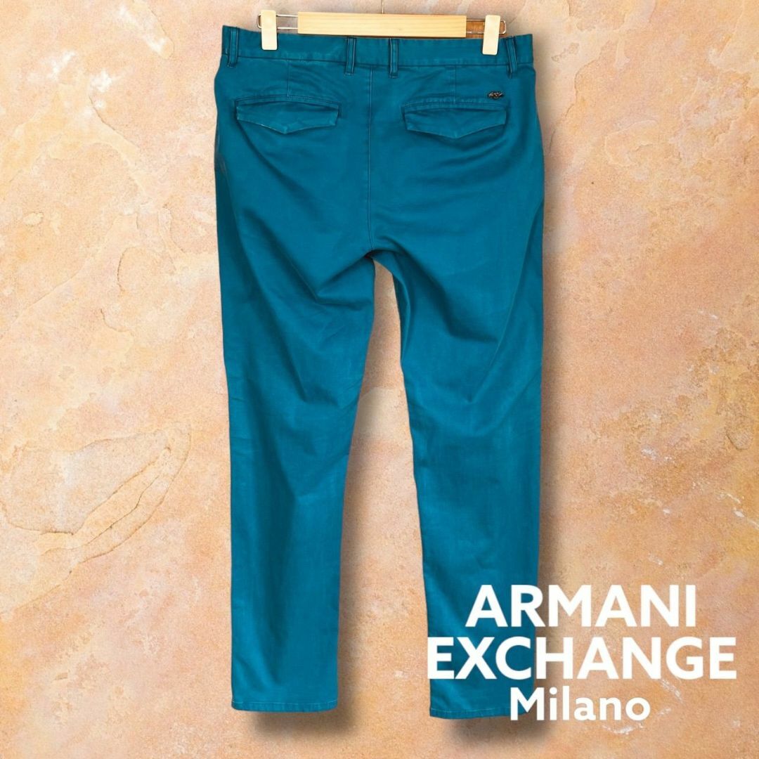 ARMANI EXCHANGE(アルマーニエクスチェンジ)の【アルマーニエクスチェンジ】AX チノパン コットンパンツ L コバルトブルー メンズのパンツ(チノパン)の商品写真