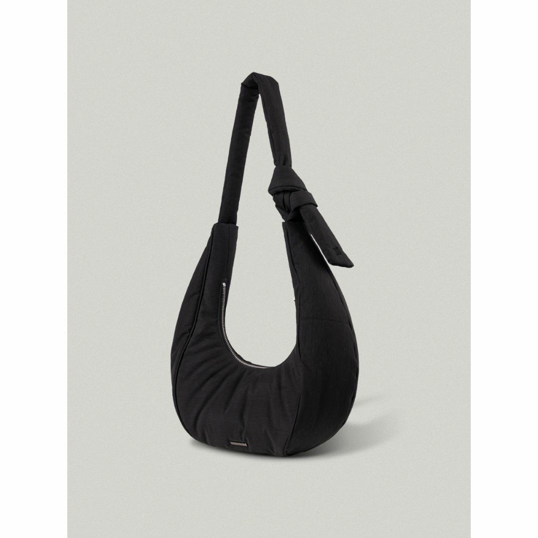 FOLNUA PADDED OVAL BAG G BLACK COTTON 卸し売り購入