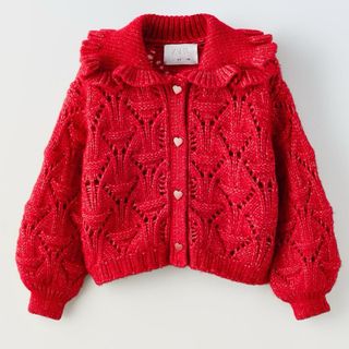 ザラキッズ(ZARA KIDS)のZARA ハートニットカーディガン(カーディガン)