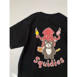 半袖Tシャツ　US古着　squidies イカ　ギルダン　アメリカ　160 黒