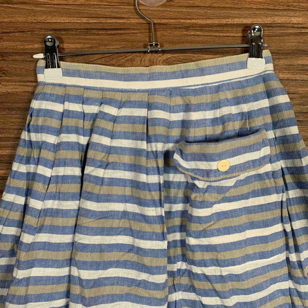mammina マミーナ スカート XSサイズ相当 ボーダー 水色 ブルー レディースのスカート(ひざ丈スカート)の商品写真