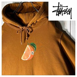 ステューシー(STUSSY)の【良品 レアデザイン M】ステューシー オレンジ フルーツ スウェット パーカー(パーカー)