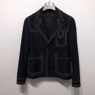 prada ステッチ　ジャケット　15ssセットアップ　ネイビーorブラック(セットアップ)