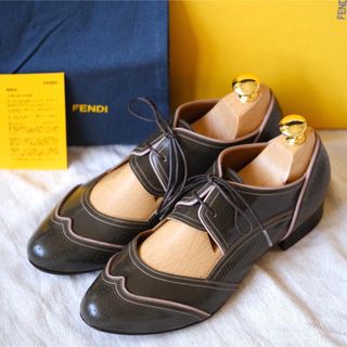 FENDI - FENDIフェンディ マイクロメダリオンレースアップメリージェーン37 1/2